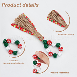 Christmas Theme Wood Beaded Napkin Ring&nbsp;AJEW-AB00034