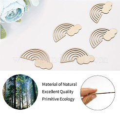 DIY Unfinished Rainbow Wooden Pendant Decorations&nbsp;WOOD-WH0030-48