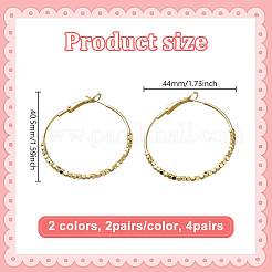 4 Pairs 2 Colors Alloy Hoop Earrings&nbsp;EJEW-GO0002-34