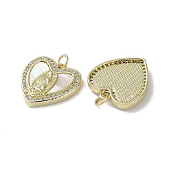 Brass Micro Pave Cubic Zirconia Pendants&nbsp;KK-G485-19C-G