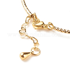 Brass Coin Charm Bracelet with Natural Red Aventurine&nbsp;BJEW-TA00116-04
