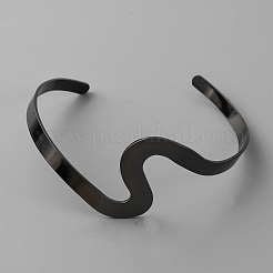 Euro Style Iron Cuff Bangles for Women&nbsp;BJEW-WH0817-010B