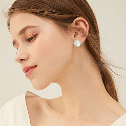 50Pcs 304 Stainless Steel Flat Round Stud Earring Settings&nbsp;STAS-BBC0010-39A