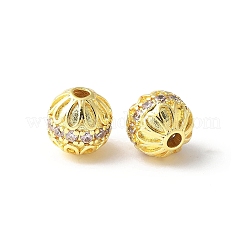 Brass Micro Pave Cubic Zirconia Beads&nbsp;KK-U067-05G