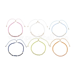 Adjustable Glass Seed & Natural Gemstone Beads Slider Bracelets for Women&nbsp;BJEW-JB13634