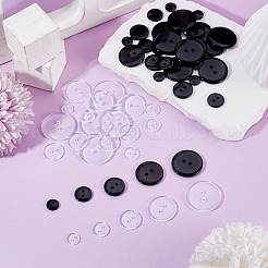 2-Hole Flat Round Resin Sewing Buttons For Costume Design&nbsp;BUTT-TA0001-62