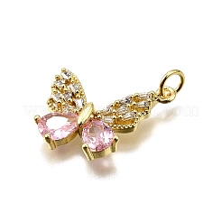 Rack Plating Brass Micro Pave Cubic Zirconia Pendants&nbsp;KK-D343-05G