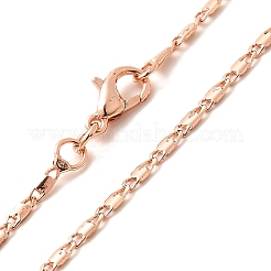 1.5mm Rack Plating Brass Oval Link Chain Necklaces for Women Men&nbsp;MAK-L044-25RG
