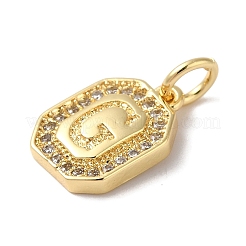 Real 18K Gold Plated Brass Micro Pave Clear Cubic Zirconia Pendants&nbsp;KK-L216-002G-G