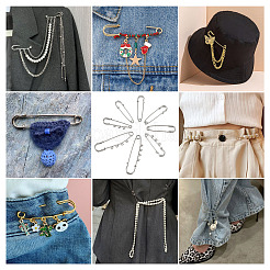 6 Styles 304 Stainless Steel Safety Pins Brooch Findings&nbsp;STAS-TA0006-12P