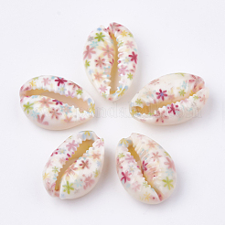 Printed Natural Cowrie Shell Beads&nbsp;X-SHEL-S274-27I