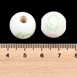 Printed Wood European Beads&nbsp;WOOD-G029-03B