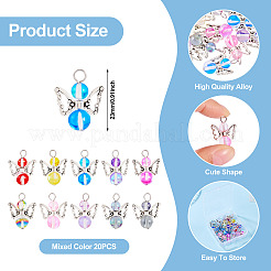 20Pcs Transparent Glass Pendants&nbsp;PALLOY-TAC0163