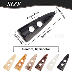 36Pcs 6 Colors Resin Buttons&nbsp;BUTT-FG0001-08
