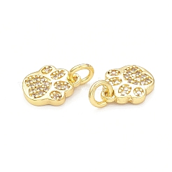 Rack Plating Brass Micro Pave Clear Cubic Zirconia Charms&nbsp;X-KK-C011-58G