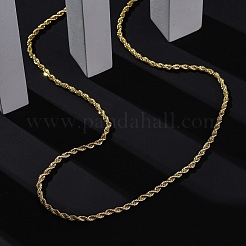 Rack Plating Brass Rope Chain Necklaces for Women&nbsp;NJEW-A035-02G