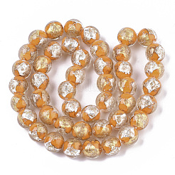 Handmade Gold Sand Lampwork Bead Strands&nbsp;FOIL-T003-01F
