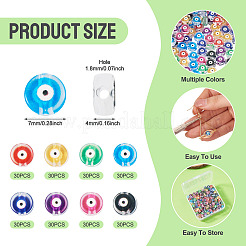 240Pcs 8 Colors Printed Transparent Acrylic Beads&nbsp;TACR-TA0001-94