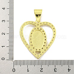 Rack Plating Brass Micro Pave Clear Cubic Zirconia Pendants&nbsp;KK-B091-21G-07