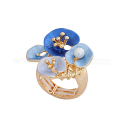 Zinc Alloy & Enamel & Imitation Pearl Finger Rings for Women&nbsp;FS-WG387E6-01