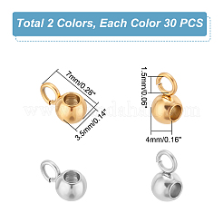 60Pcs 2 Colors 304 Stainless Steel Tube Bails&nbsp;STAS-UN0042-32