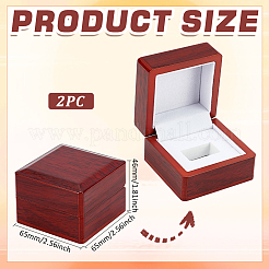 Square Wooden One Championship Ring Display Box&nbsp;CON-WH0095-71A