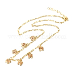 Brass Micro Pave Cubic Zirconia Butterfly Pendant Necklaces&nbsp;NJEW-B157-15G