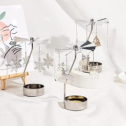 Iron Rotating Tealight Candle Holder&nbsp;AJEW-FG0001-20P