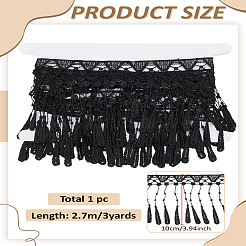 3 Yards Polyester Tassel Lace Ribbon&nbsp;OCOR-LP0002-57A