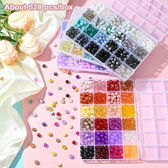 528Pcs 24 Styles Glass Beads Strands&nbsp;EGLA-YW0003-28