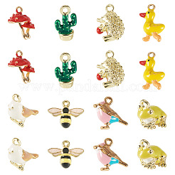 16Pcs 8 Styles Alloy Enamel Pendants&nbsp;ENAM-TA0003-63