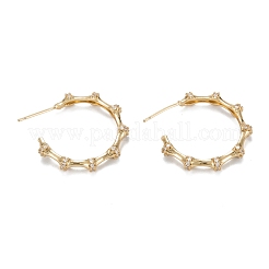 Half Hoop Sparkling Cubic Zirconia Stud Earrings for Girl Women&nbsp;EJEW-H126-02G