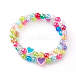 Transparent Acrylic Beaded Stretch Kids Bracelets&nbsp;BJEW-JB06316