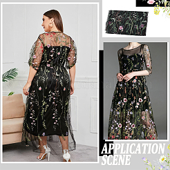 Flower Pattern Polyester Fabrics&nbsp;DIY-WH0656-55B