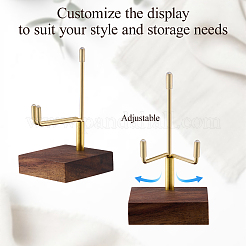 Iron Mineral Display Holder with Square Wood Bases&nbsp;ODIS-WH0331-79