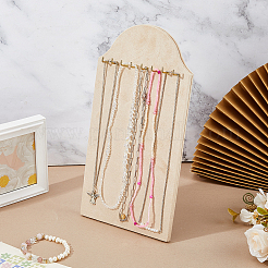 Desktop MDF Covered with Velveteen Cloth Necklace Organizer Display Stands with Iron Hooks&nbsp;ODIS-WH0078-98