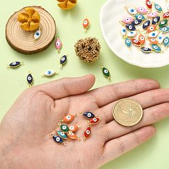 50Pcs Brass Enamel Connector Charms&nbsp;KK-CJ0001-81