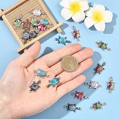 20Pcs 10 Colors Alloy Enamel Connector Charms&nbsp;ENAM-YW0008-59