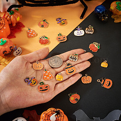 20Pcs 10 Styles Halloween Theme Alloy Enamel Pendants&nbsp;ENAM-TA0003-43