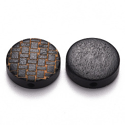 Painted Natural Wood Beads&nbsp;X-WOOD-N006-05H