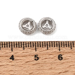 925 Sterling Silver Micro Pave Clear Cubic Zirconia Spacer Beads&nbsp;SE-CBAF1B2-01P