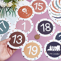 36Pcs 36 Styles Flat Round Paper Blank Label Stickers&nbsp;DIY-WH0308-853B