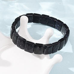 Synthetic Blue Goldstone Beaded Stretch Bracelets for Unisex&nbsp;G-K303-02J