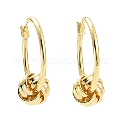 Brass Knot Hoop Earrings for Women&nbsp;X-EJEW-A072-19LG