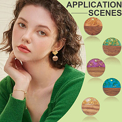 20Pcs 5 Colors Resin & Walnut Wood Pendants&nbsp;RESI-TA0004-43