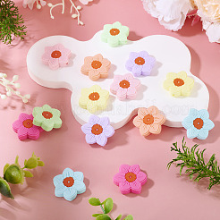 14Pcs 7 Colors Flower Food Grade Eco-Friendly Silicone Focal Beads&nbsp;SIL-TA0003-12