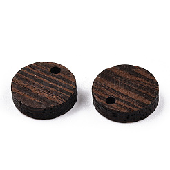Natural Wenge Wood Flat Round Charms&nbsp;WOOD-T023-29A-01