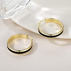 Brass Enamel Hoop Earrings&nbsp;FS-WG7714F-01