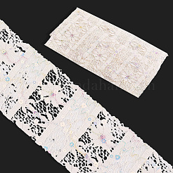 5Yards Polyester Flower Lace Ribbons with Paillettes&nbsp;OCOR-GF0005-24C