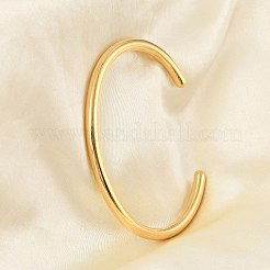 Ion Plating(IP) 304 Stainless Steel Simple Thin Cuff Bangles&nbsp;BJEW-P296-02G